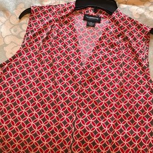 Red, white and black top